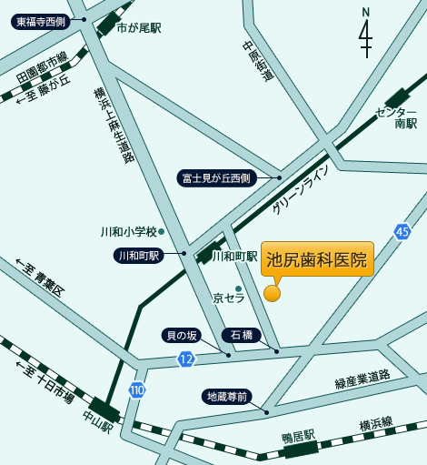 池尻歯科医院の周辺の地図